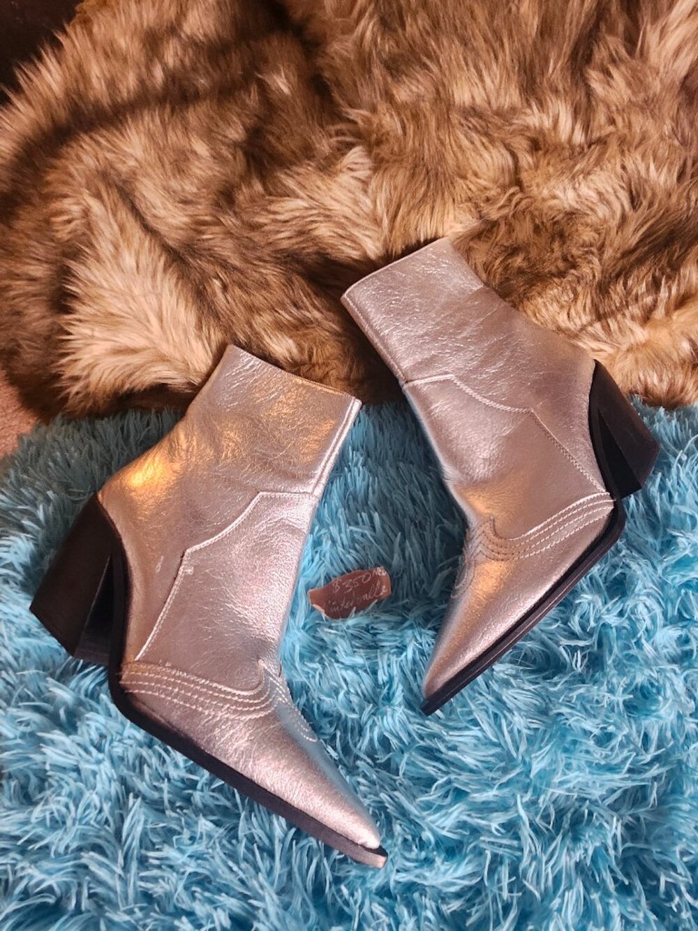 Silver L'INTERVALLE Womens Size 10 Ankle Boot